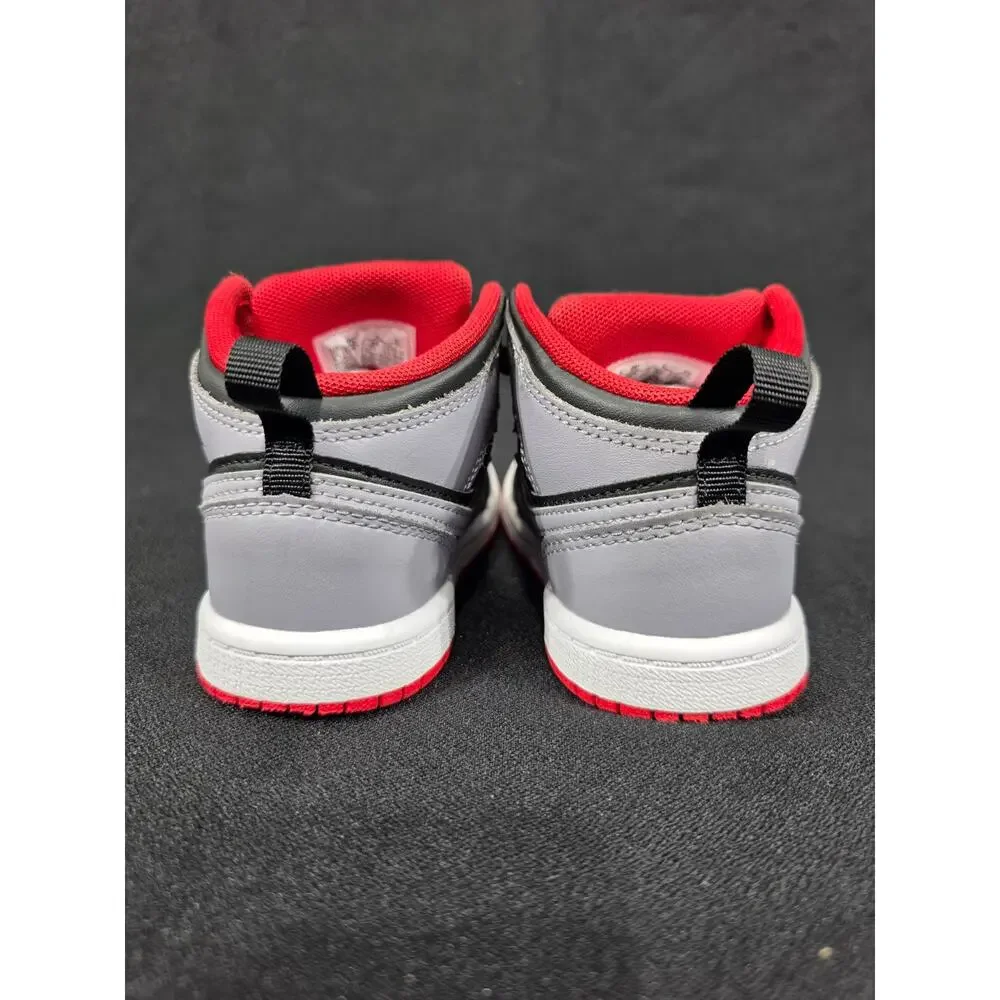 Nike Air Jordan 1 Mid Bred Shadow Black Grey Red Toddler Size 9C